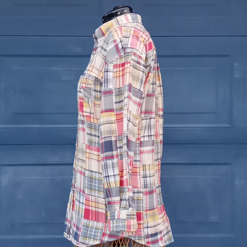 Faconnable Men's Patchwork Checks Button Down - image 8